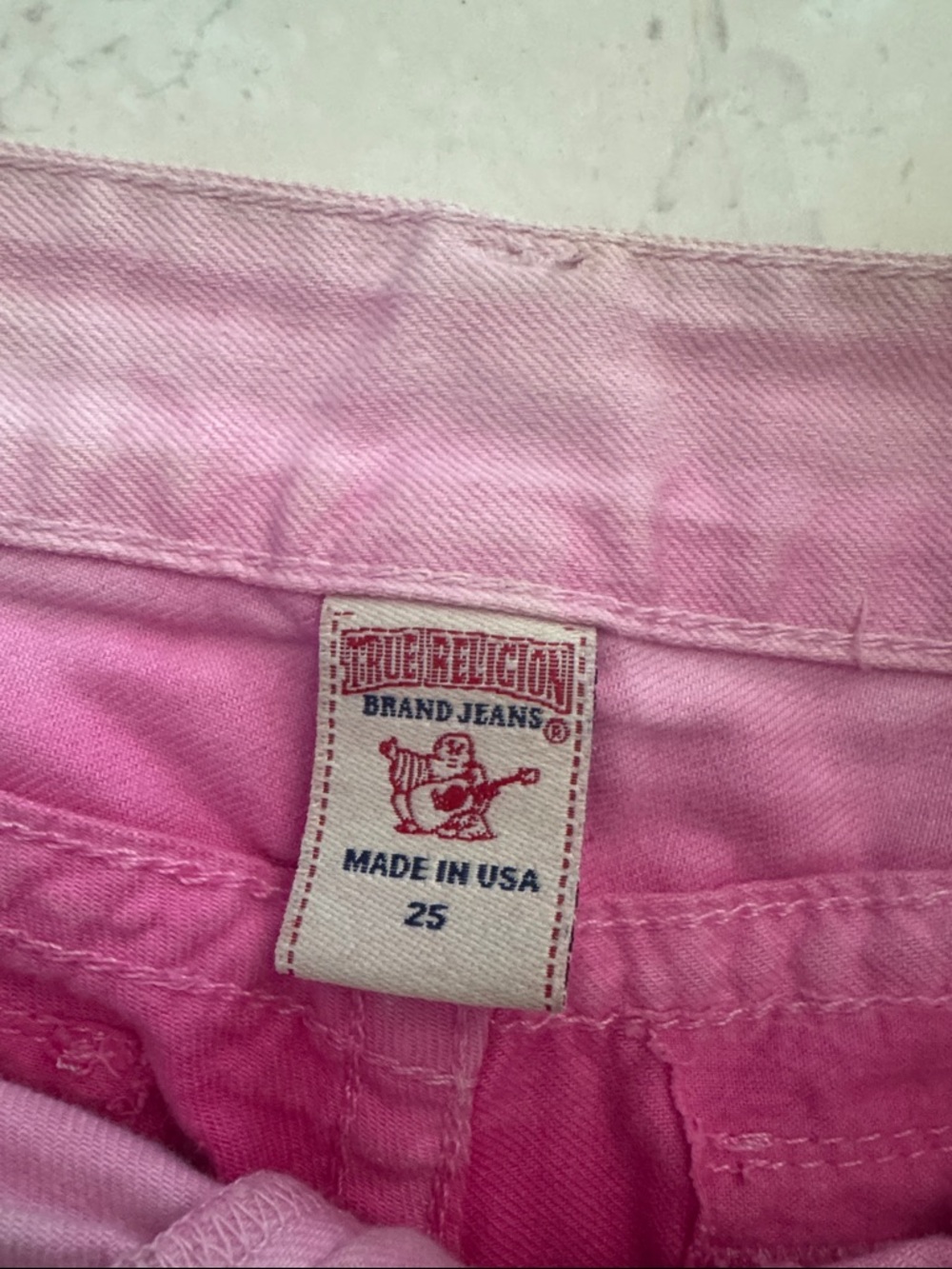 True Religion Pink Ombre Denim Shorts cut off - Picture 2 of 2